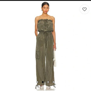 Lovers and Friends Noah Cargo Jumpsuit Olive Green NWT Sz XL